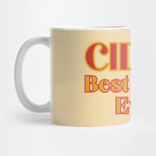 Cider, Best Drink Ever. Bold Retro Red Gold Style Mug